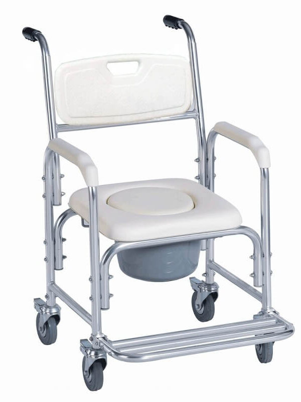 Wheeled Shower Commode Fixed arms